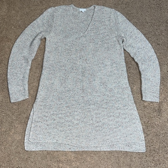 PureJill J. Jill Marled Knit Crochet V-Neckline Tunic Sweater Multicolor M Tall - Picture 2 of 8